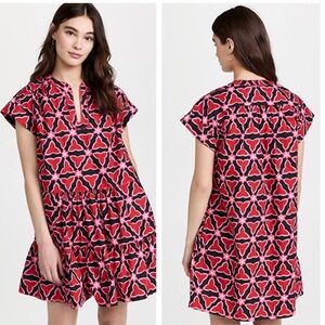 Saloni Ashley Gathered Printed Cotton-poplin Mini Dress In Multi